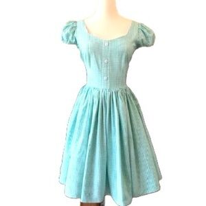 Bernie Dexter fit & flare green & white gingham dress 3X